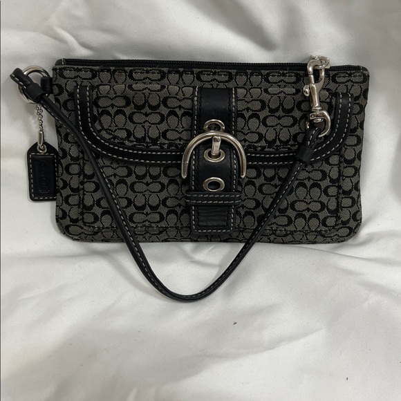 Coach Black and Gray Patterned Wristlet - Picture 2 of 2